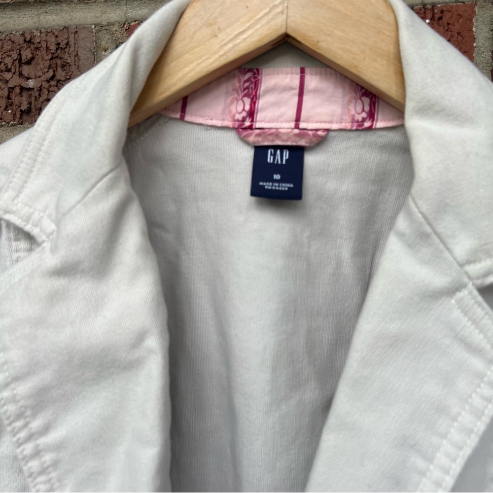Gap Beige Linen Bamboo Button Collared Blazer Jac… - image 3